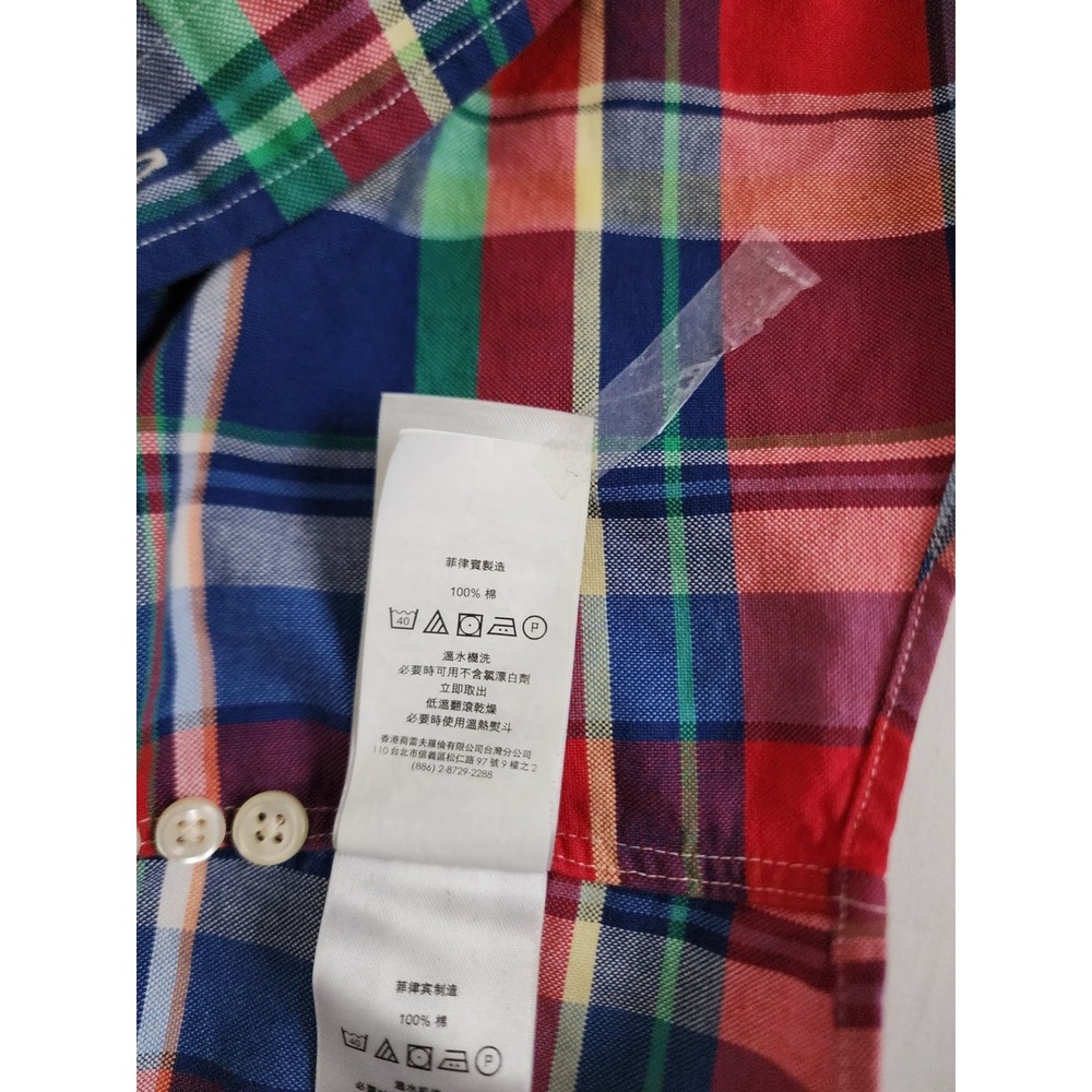 Ralph Lauren Men's Red/Multicolor Plaid Button-Up Long Sleeve Shirt Size XL/TG - Picture 11 of 16